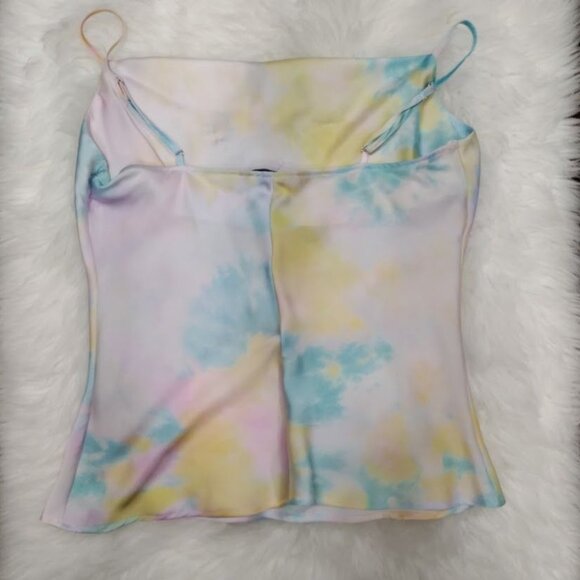 Zara Satin Spaghetti Strapped Twee Festival Retro 90's 2000's Style Top M - Picture 3 of 8